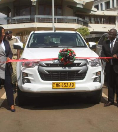 Minister presides over hand over ceremony of vehicles and motorcycles procured by the ministry under MERP